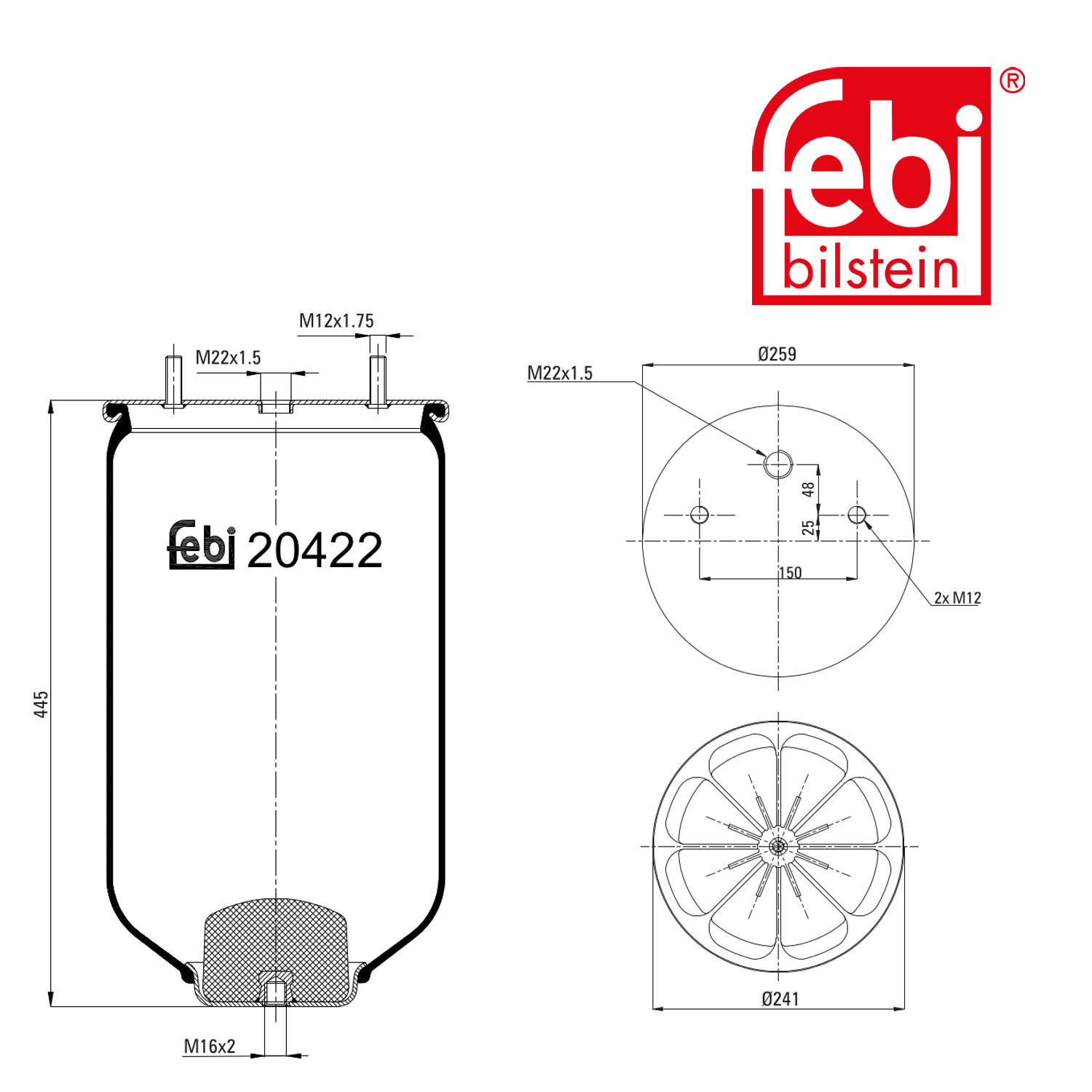 Febi Air Suspension Bellow 119mm 20422