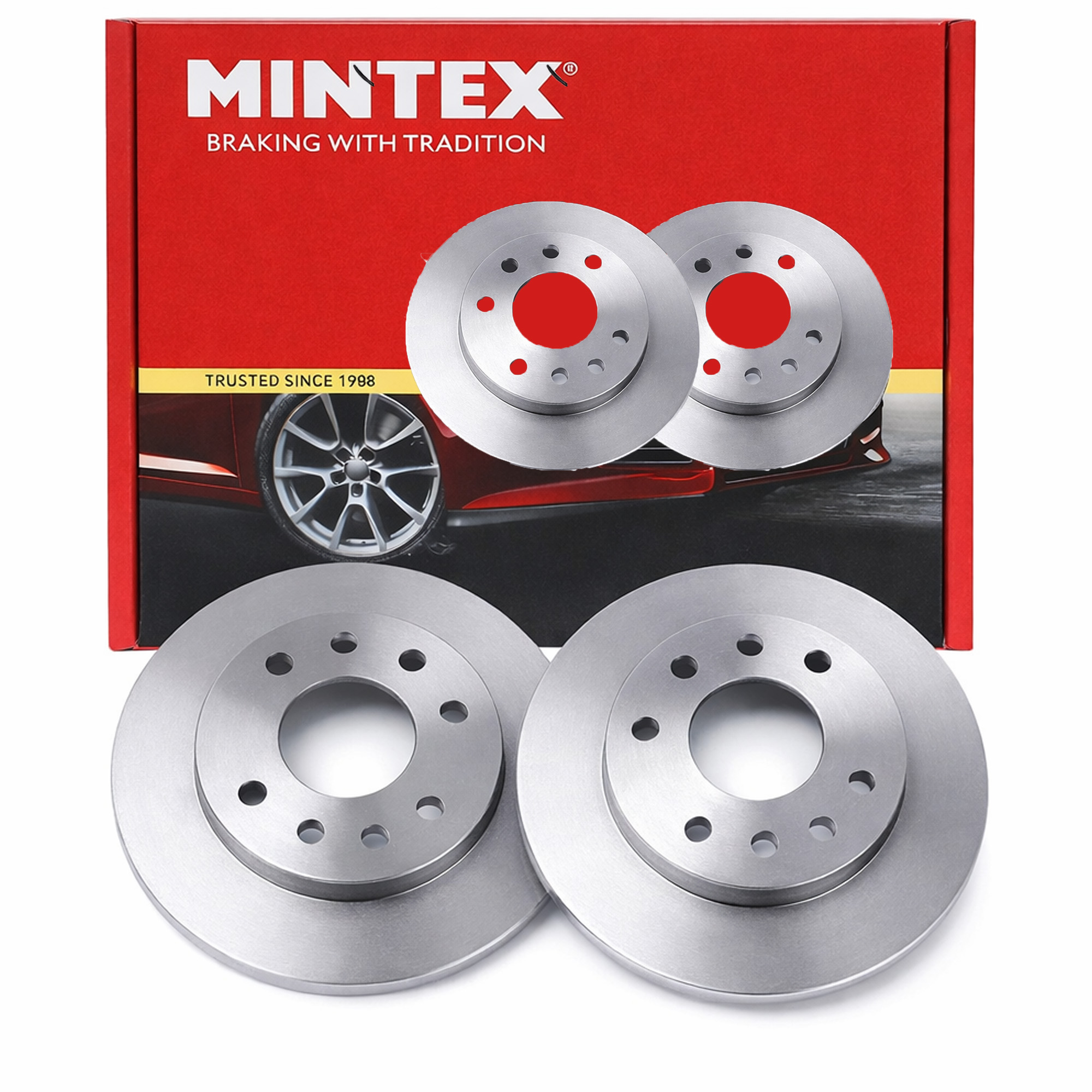 Mintex 2 x Solid Brake Discs fits Alfa Romeo Giulietta 2010-2020 1.4 1.6 1.8 2.0