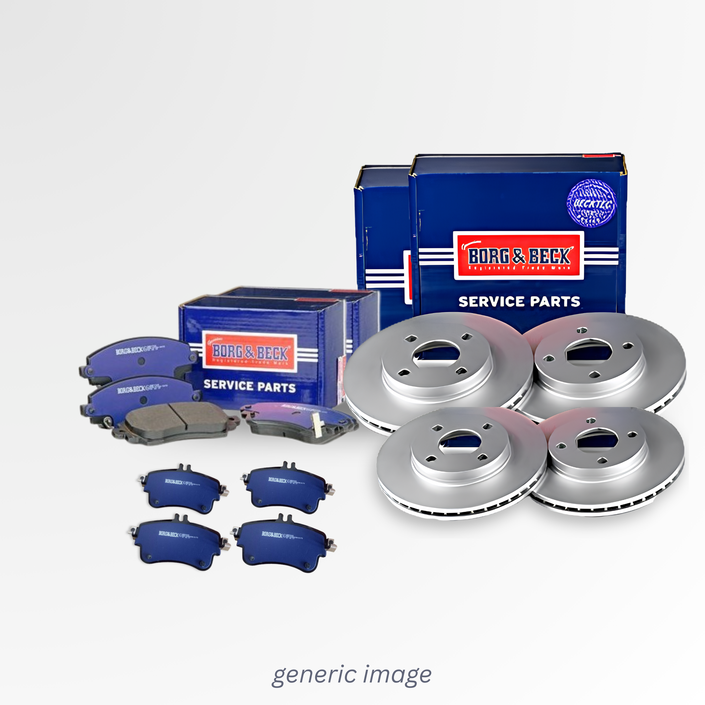 Borg & Beck Front Vented & Rear Vented Brake Discs & Pads fits BMW 5 2007-2010