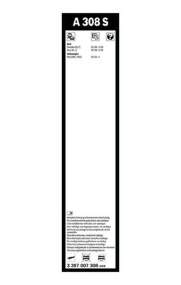 Bosch Aerotwin Wiper Blade Set 530mm + 475mm — A308S fits Seat Cordoba 2002-2009