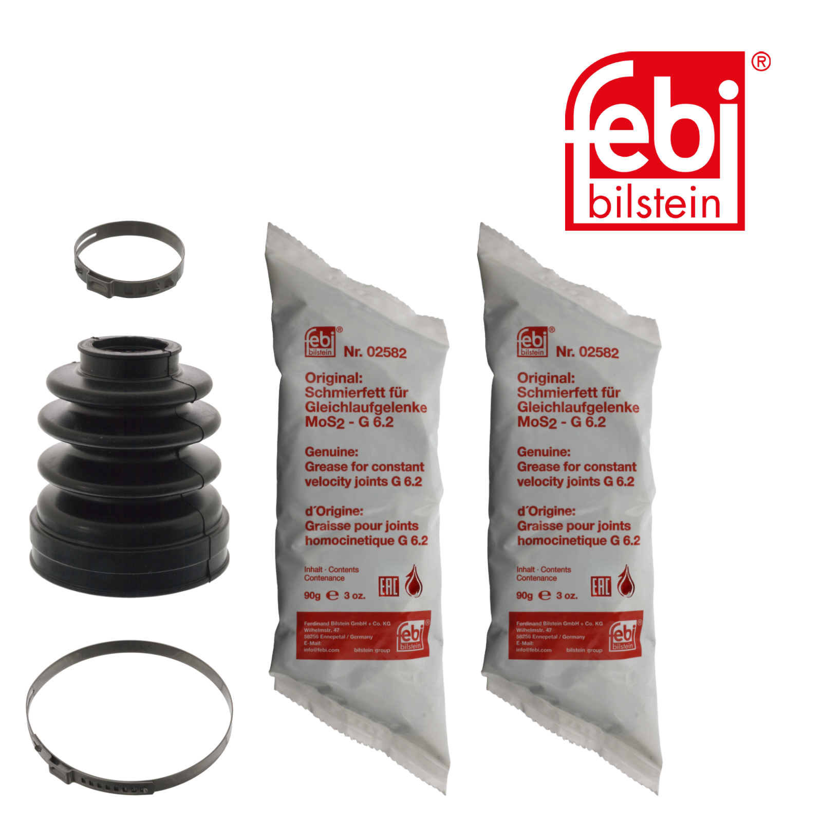 Febi Drive Shaft Bellow Kit Front Rubber 100344