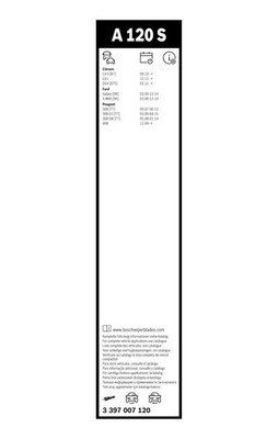 Bosch Aerotwin Wiper Blade Set 750mm + 650mm — A120S fits Citroën C4 II