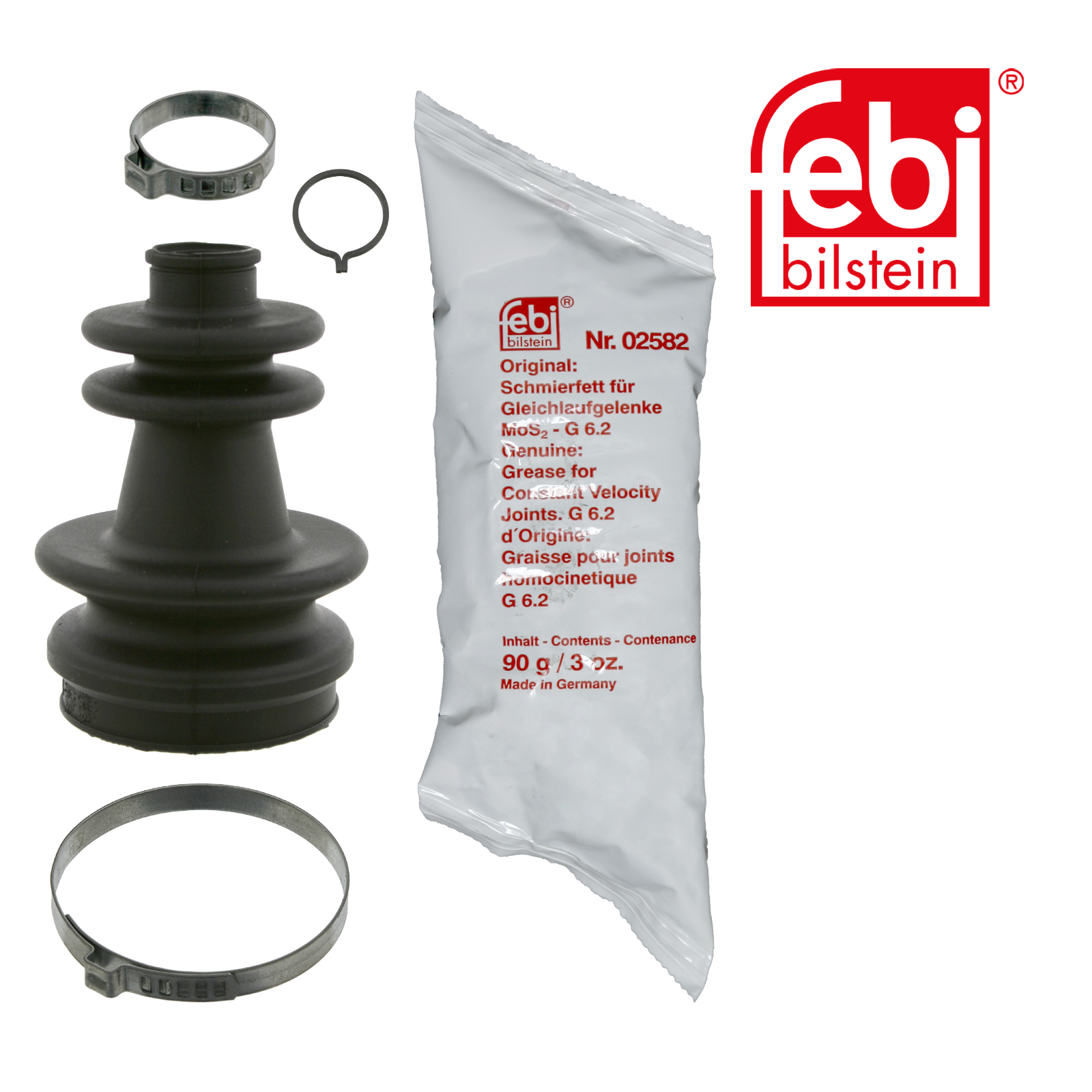 Febi Drive Shaft Bellow Kit transmission sided Rubber 06295