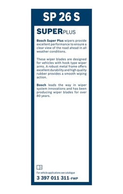 Bosch Twin Spoiler Wiper Blade 650mm — SP26S fits Citroën Synergie 1994-2002