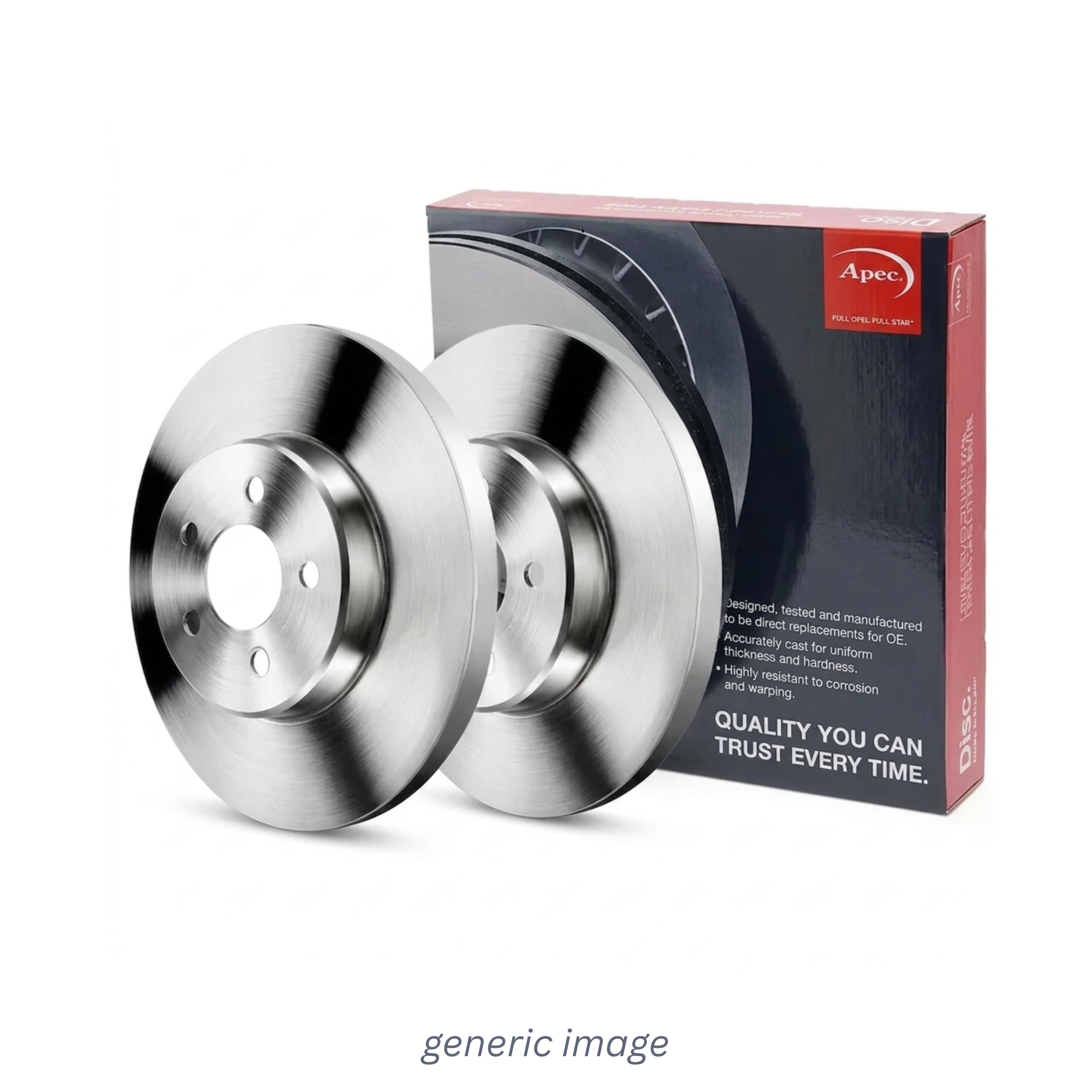 Apec 2 x Solid Rear Brake Discs DSK3316
