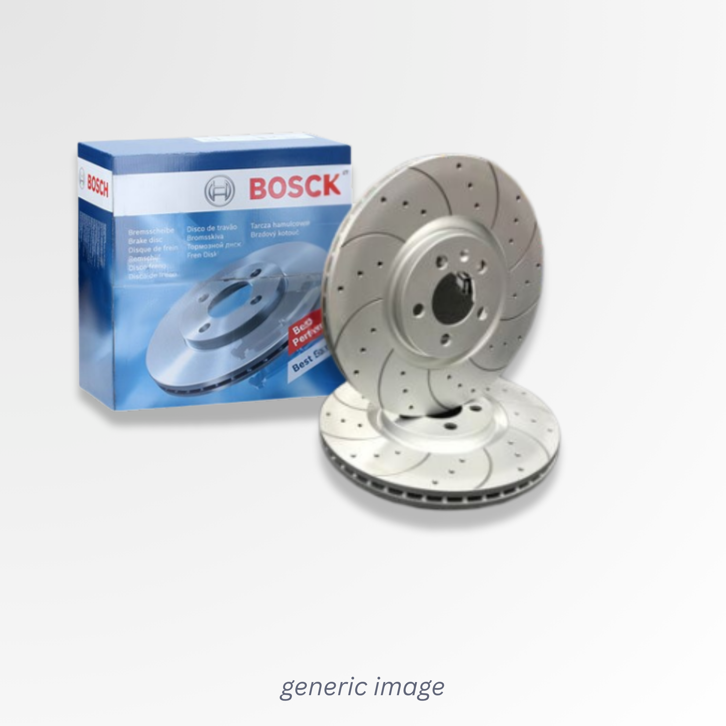 Bosch 2 x Slotted/Perforated Front Brake Discs 0986479E96-x2