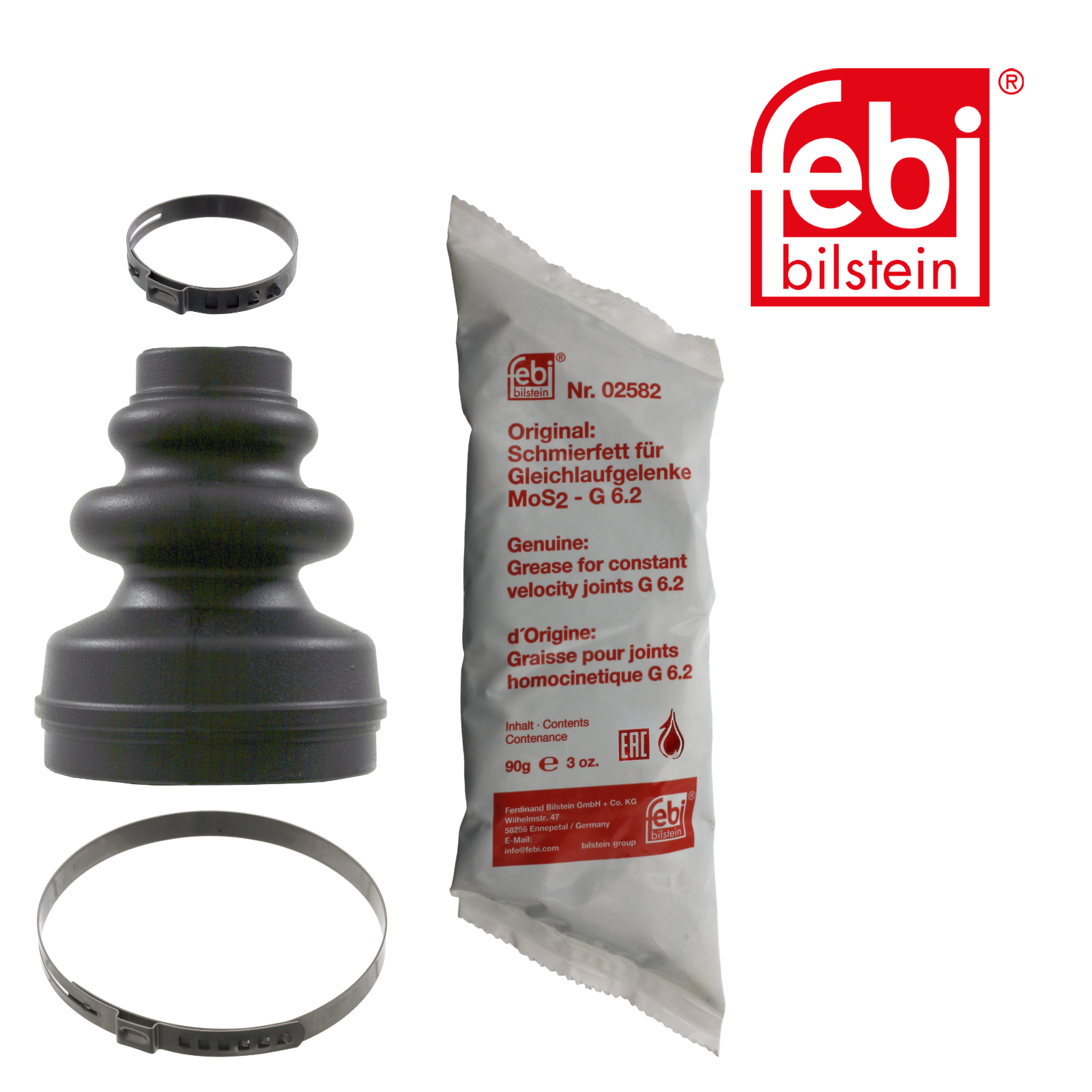 Febi Drive Shaft Bellow Kit transmission sided Rubber 22015