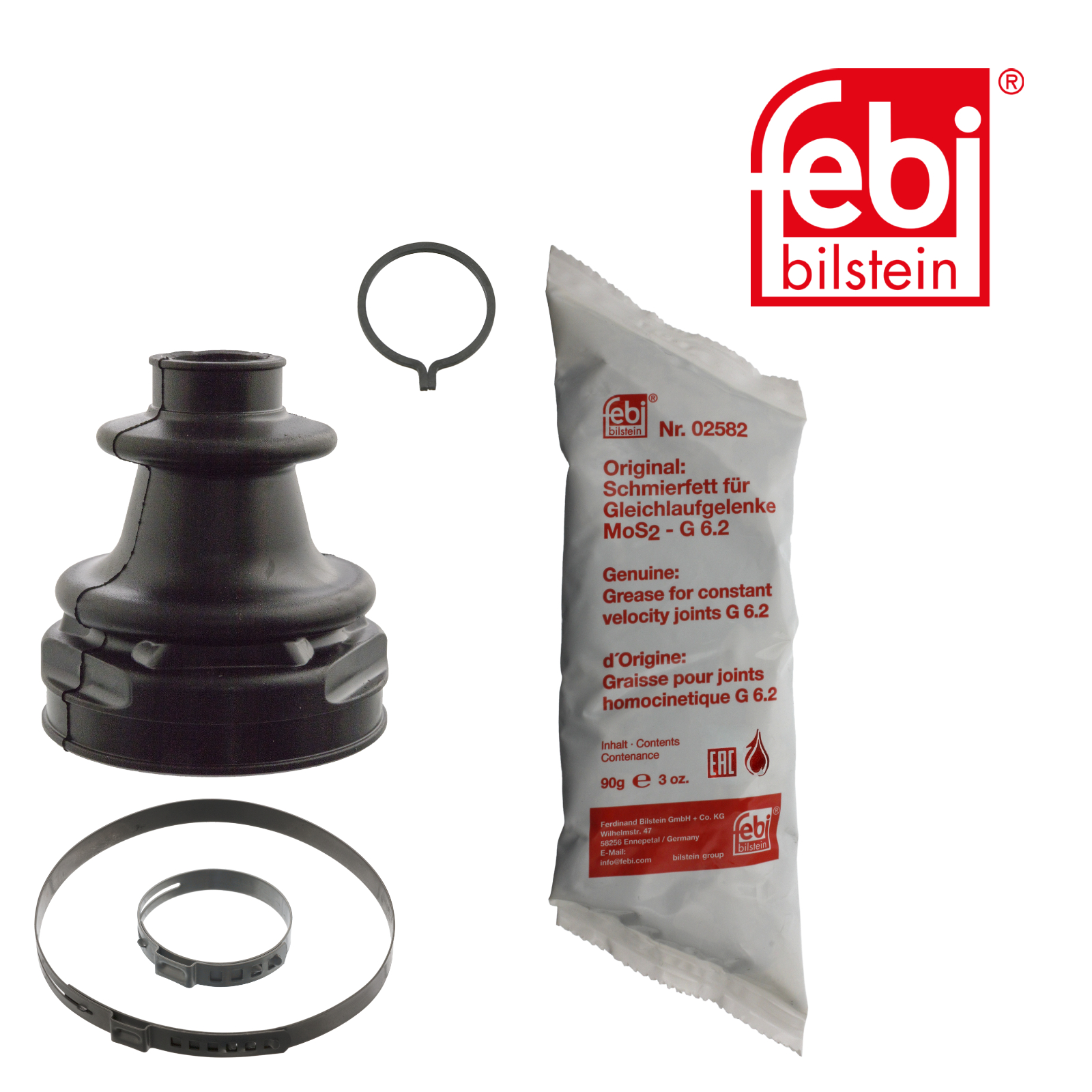 Febi Drive Shaft Bellow Kit transmission sided Rubber 14218