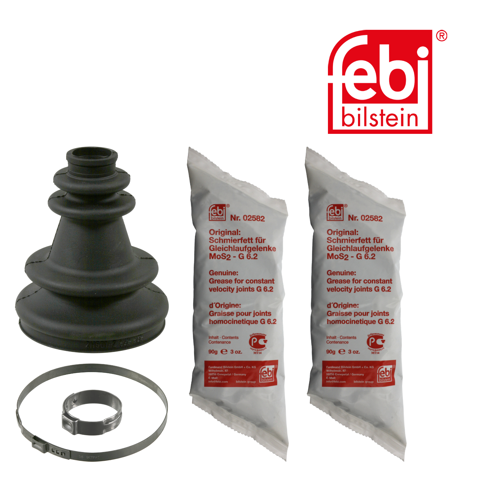 Febi Drive Shaft Bellow Kit transmission sided Rubber 10387