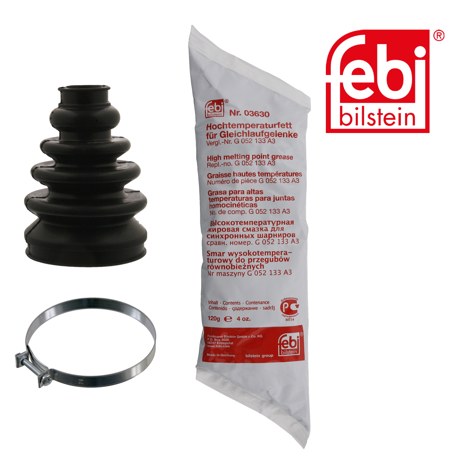 Febi Drive Shaft Bellow Kit transmission sided Rubber 38341