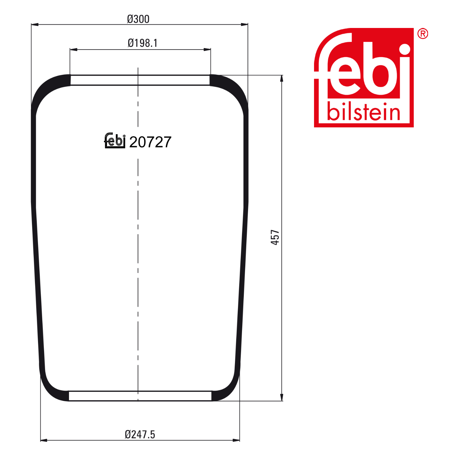 Febi Air Suspension Bellow 248mm 20727
