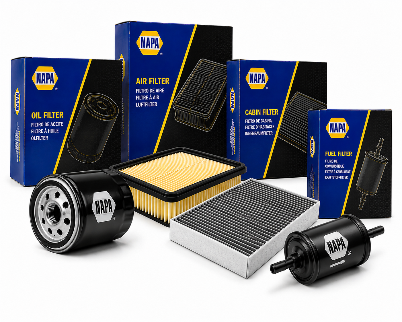 NAPA Full Service Kit with Air, Oil, Fuel & Cabin Filters fits Chevrolet Malibu