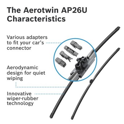 Bosch Aerotwin Wiper Blade 650mm — AP26U fits Abarth Grande Punto 2007-2010 1.4