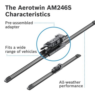 Bosch Aerotwin Wiper Blade Set 650mm + 380mm — AM246S fits Abarth Grande Punto