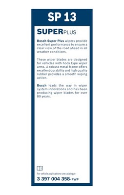 Bosch Conventional Wiper Blade 340mm — SP13 fits Alfa Romeo 1750-2000 1971-1975