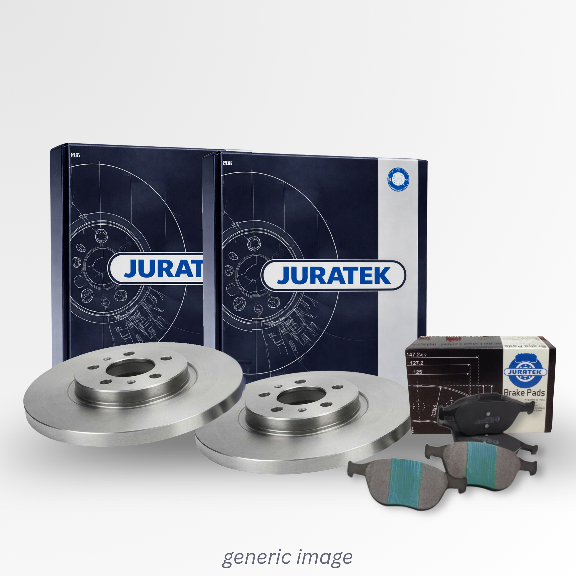 Juratek Rear Brake Solid Discs & Pads fits BMW X5 2000-2006 3.0 4.4