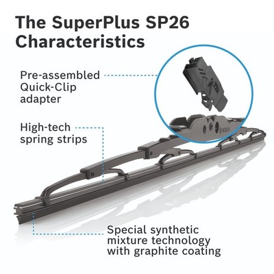 Bosch Conventional Wiper Blade 650mm — SP26 fits Chrysler Grand Voyager V