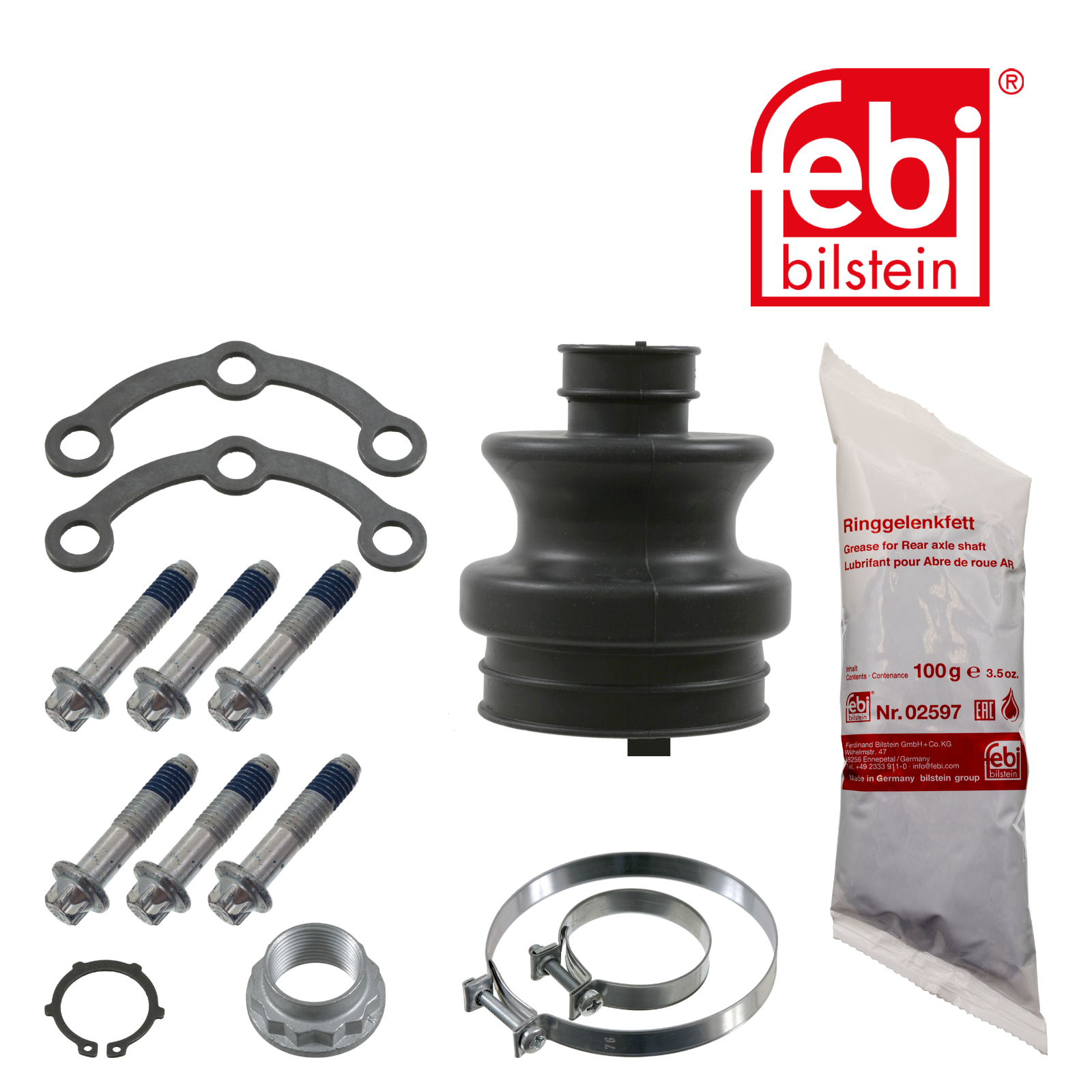 Febi Drive Shaft Bellow Kit transmission sided Rubber 01842