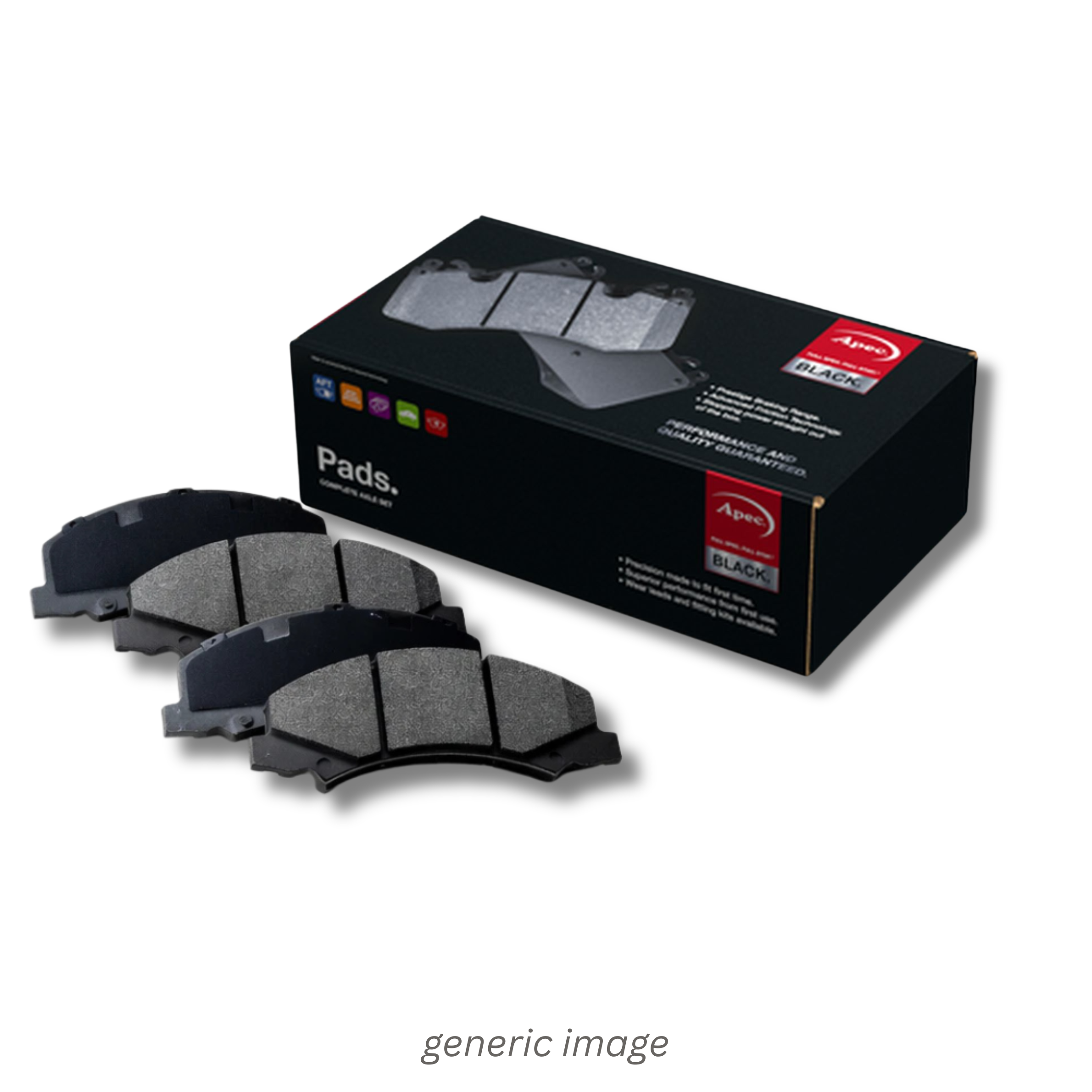 Apec Black Front Brake Pad Set fits Audi A6 C7 2014-2018 2.0 2.8 3.0
