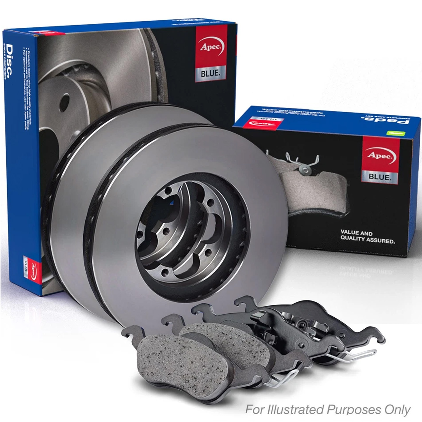 Apec Front Brake Vented Discs & Pads fits Ford Ka+ III 2016-2020 1.2 1.5