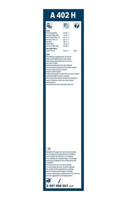 Bosch Aerotwin Wiper Blade 400mm — A402H fits Audi A4 Allroad B8 2009-2016