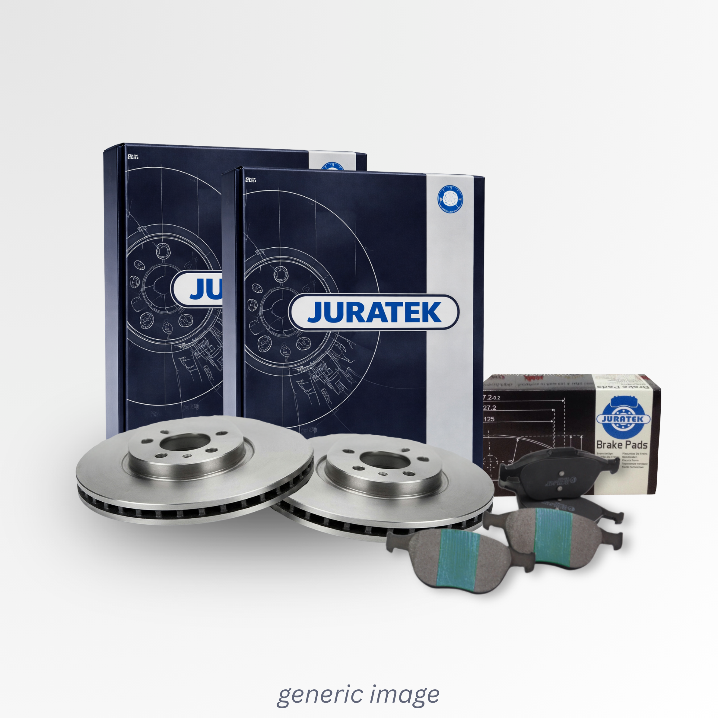 Juratek Front Brake Vented Discs & Pads fits Honda Civic VII 2000-2005