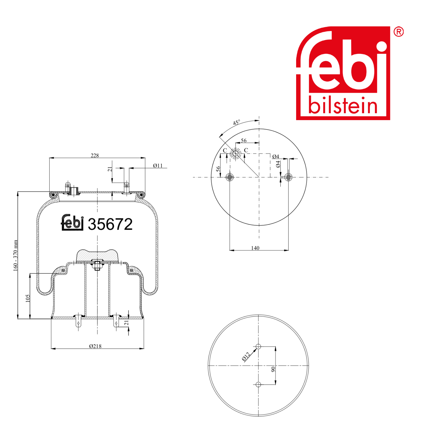 Febi Air Suspension Bellow Front Right 35672