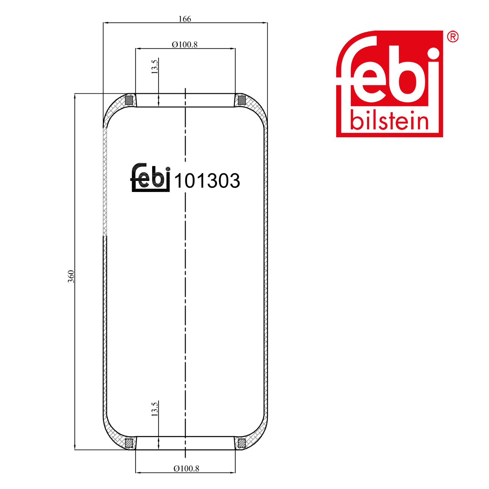 Febi Air Suspension Bellow Front Right 101303