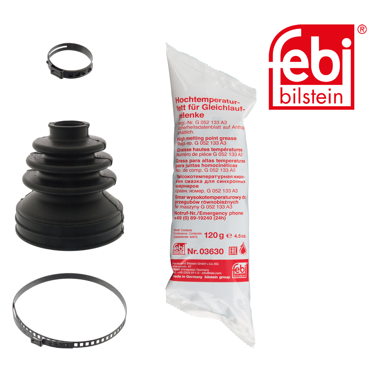 Febi Drive Shaft Bellow Kit Front Rubber 100438