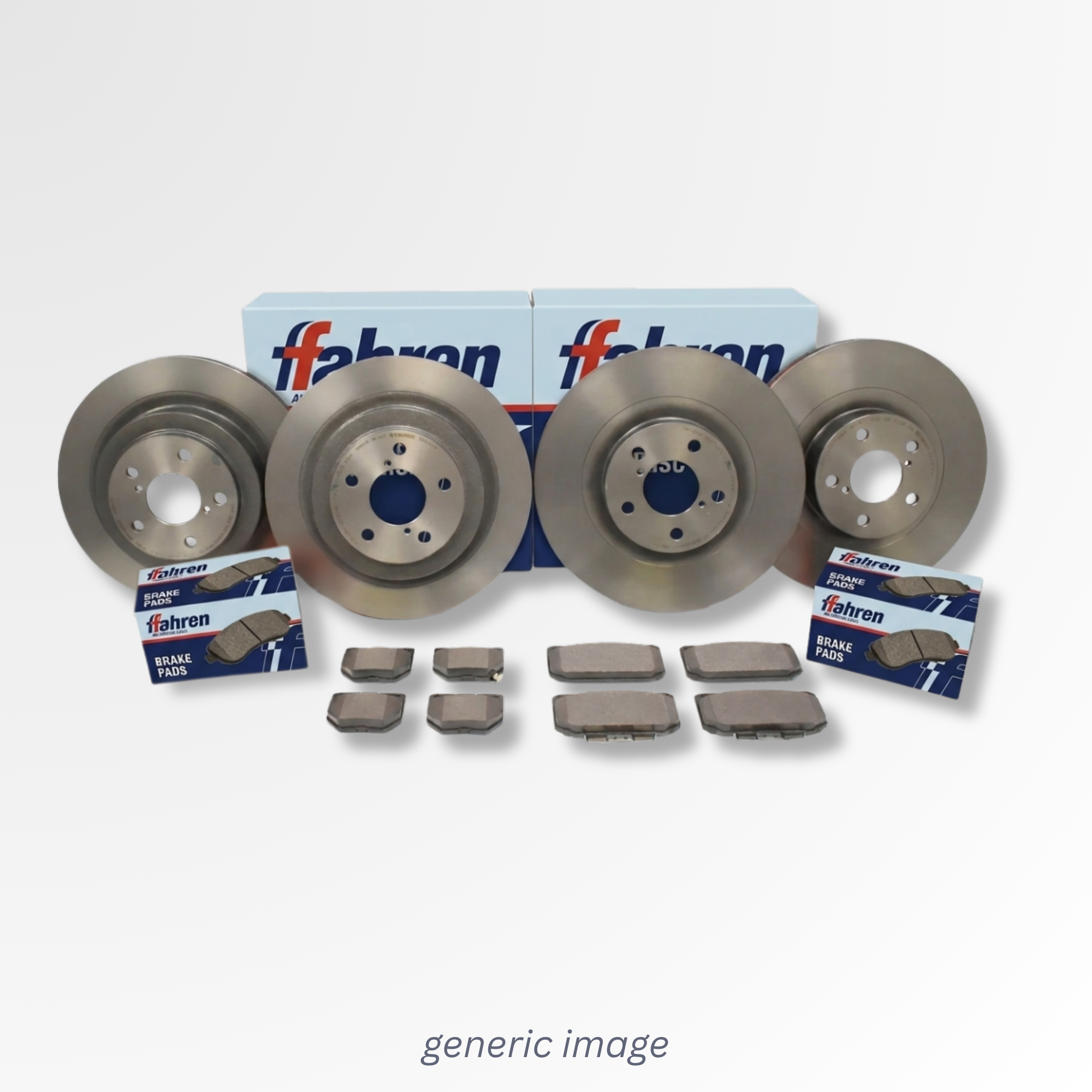 Fahren Front & Rear Brake Discs & Pads fits Land Rover Discovery I 1989-1998