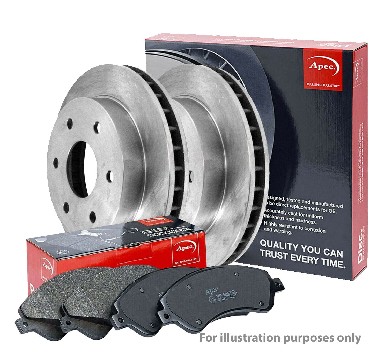 Apec Rear Brake Discs & Pads fits Toyota Land Cruiser Amazon 1998-2007 4.2