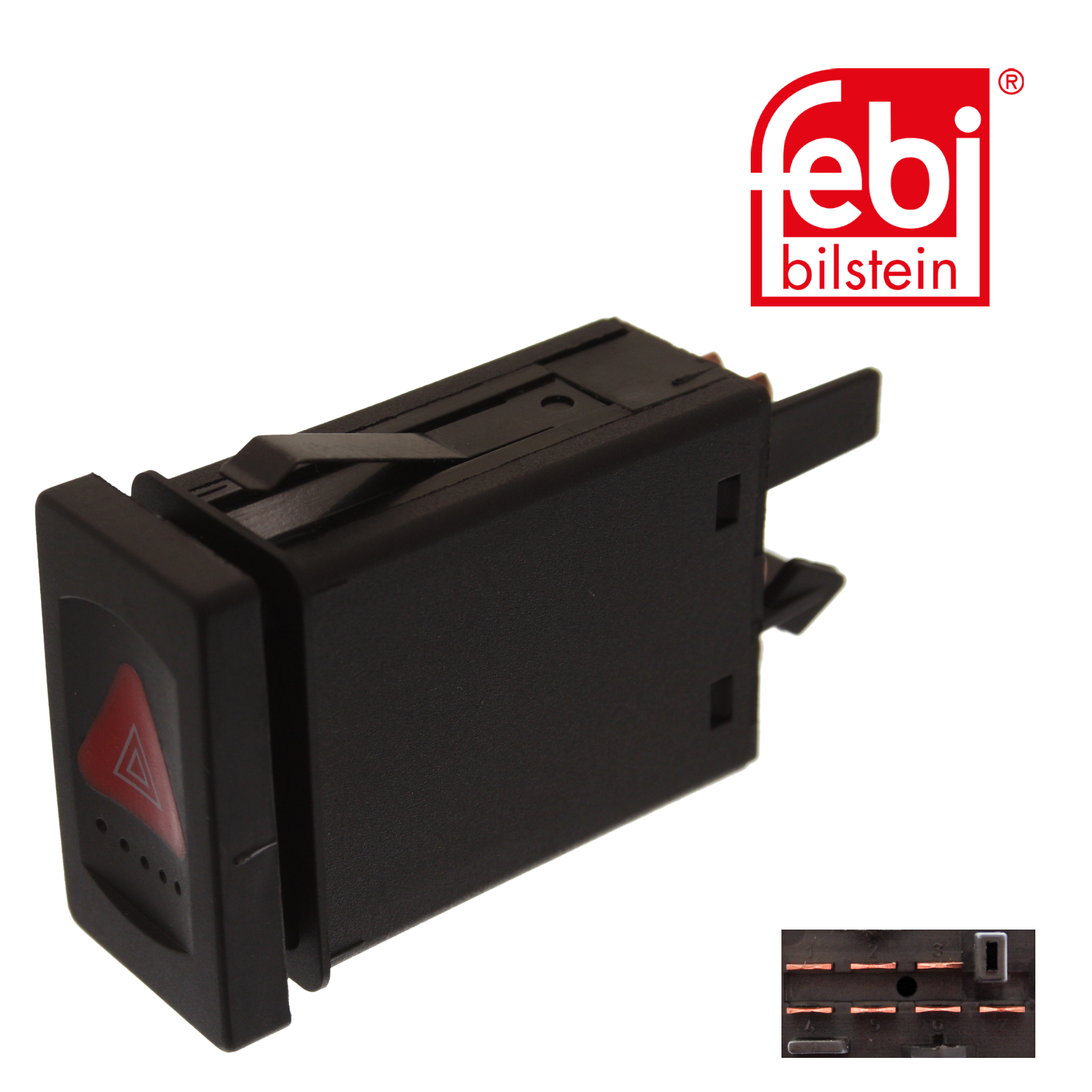 Febi Hazard Warning Light Switch Dashboard 7 Connectors Plasti 44701
