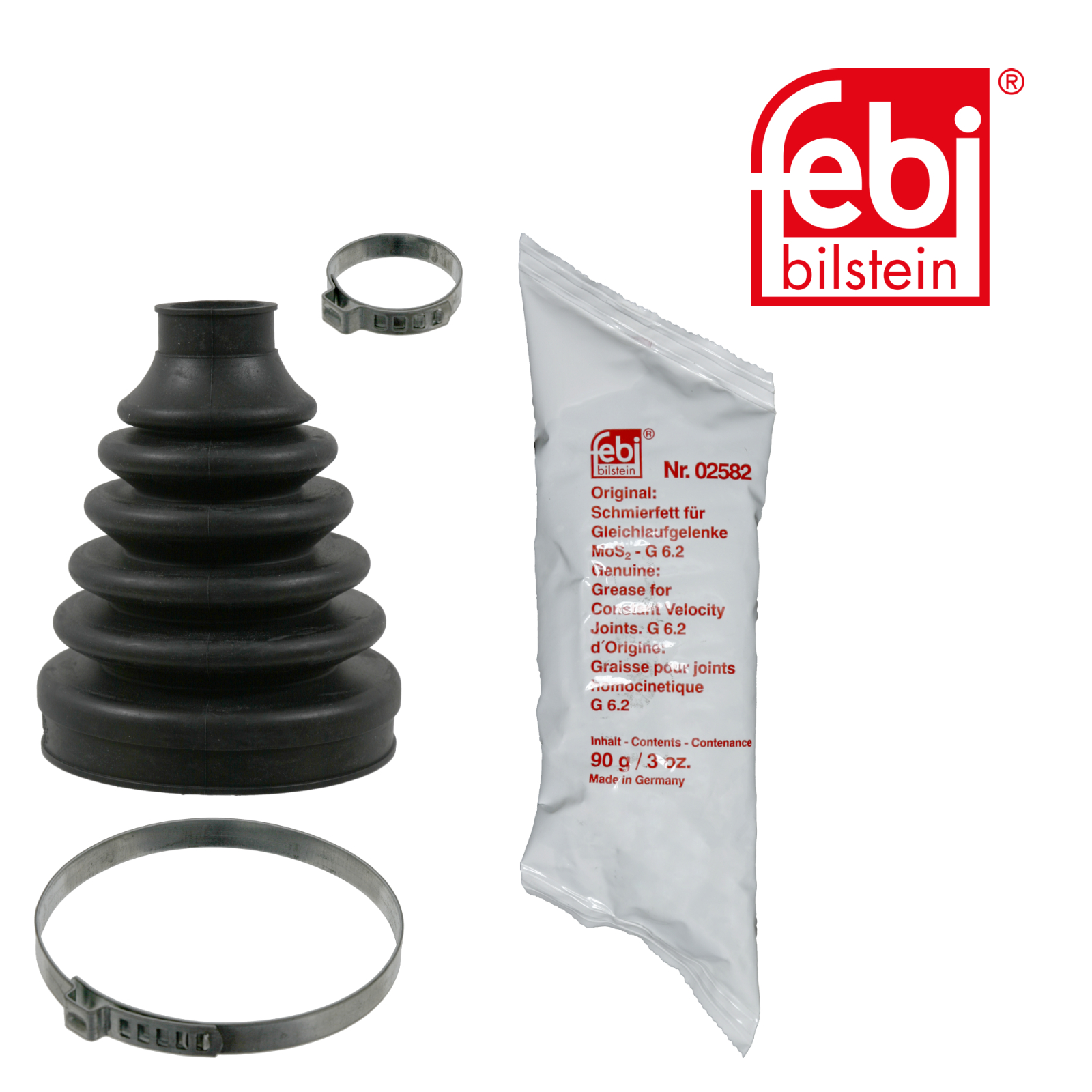 Febi Drive Shaft Bellow Kit transmission sided Rubber 06132