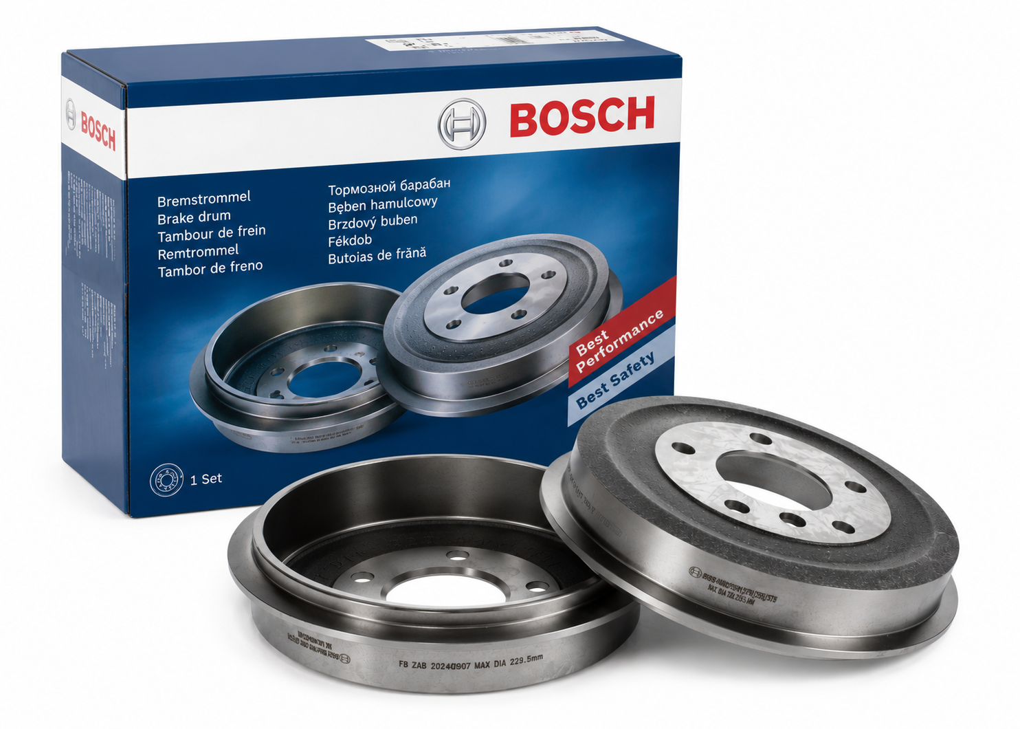 Bosch 2 x Brake Drums fits Nissan Micra II 1992-2003 1.0 1.3 1.4