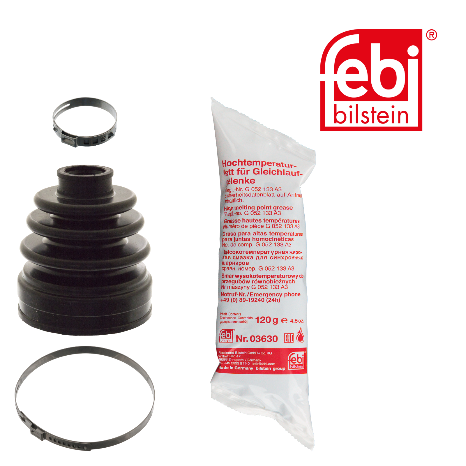 Febi Drive Shaft Bellow Kit transmission sided Rubber 101857