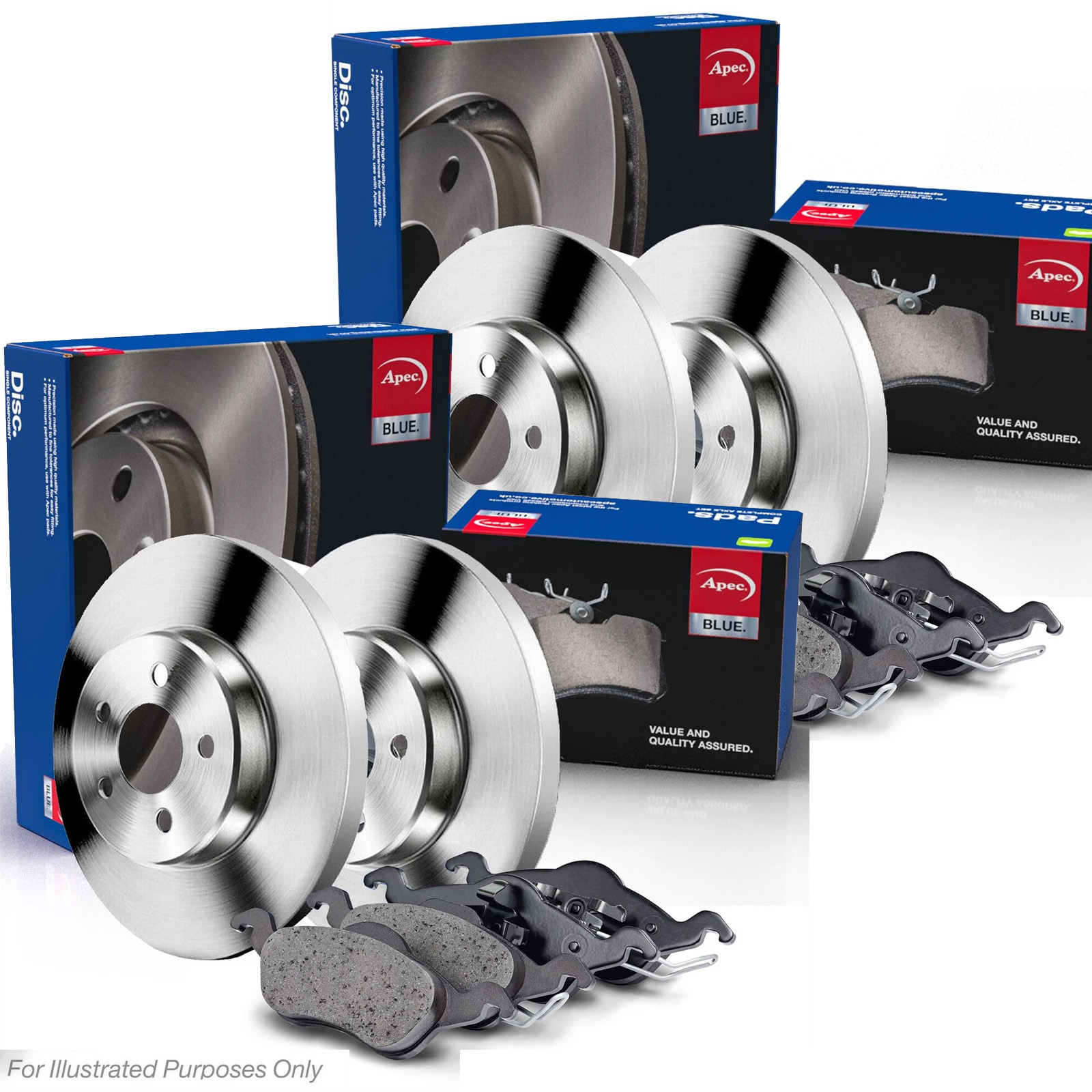 Apec Front & Rear Brake Discs & Pads fits Land Rover Range Rover 1970-1990 3.5