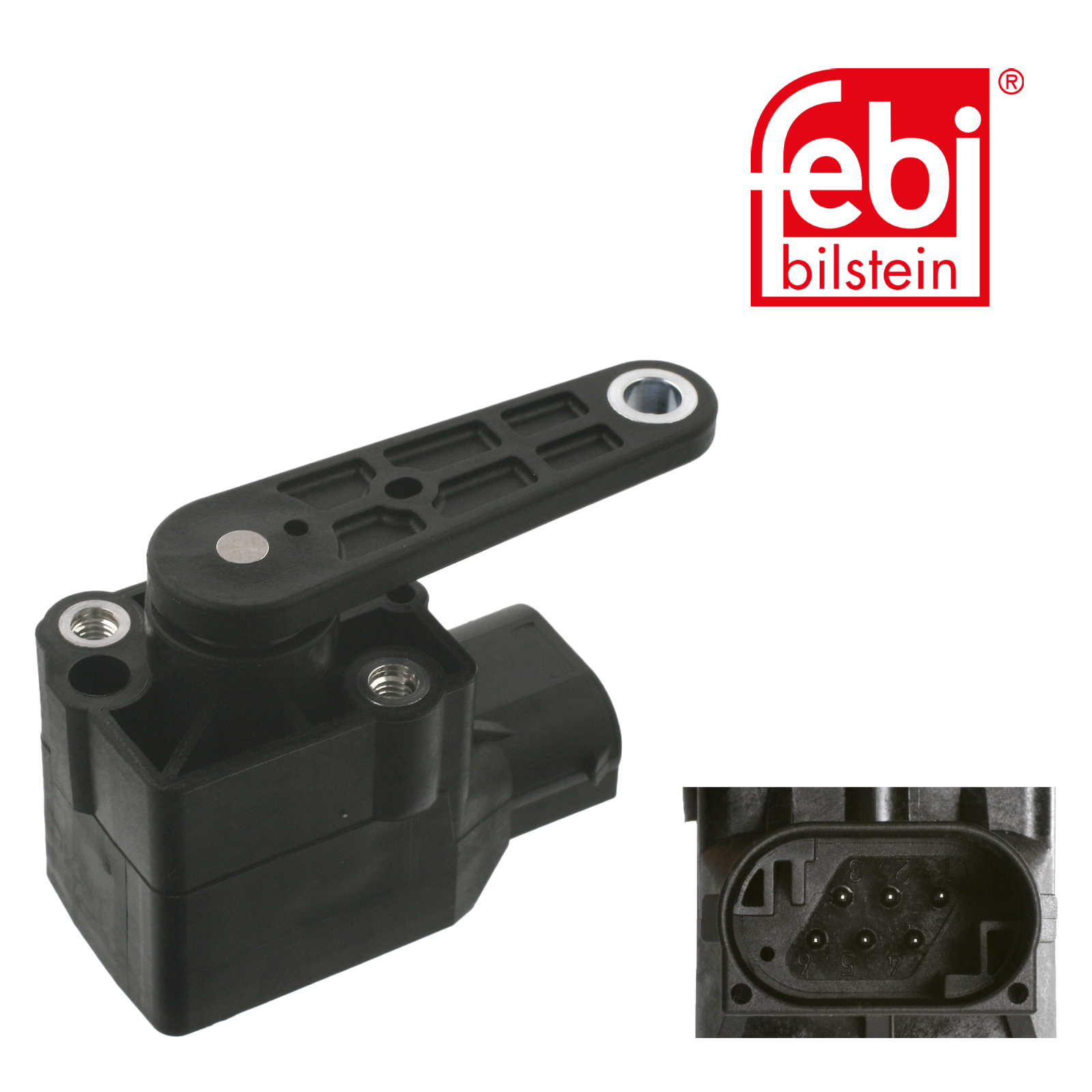 Febi Headlight Levelling Sensor Rear 6 Connectors 12V 37150