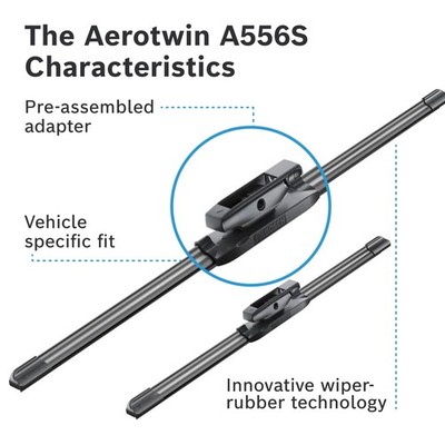 Bosch Aerotwin Wiper Blade Set 600mm + 400mm — A556S fits Audi A1 2010-2018