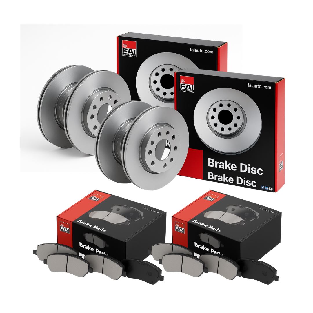 FAI Front Vented & Rear Vented Brake Discs & Pads fits BMW 5 2011-2016