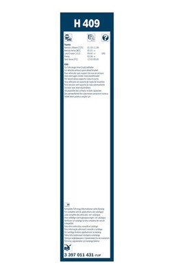 Bosch Conventional Wiper Blade 400mm — H409 fits Lexus Rx 2022-2023