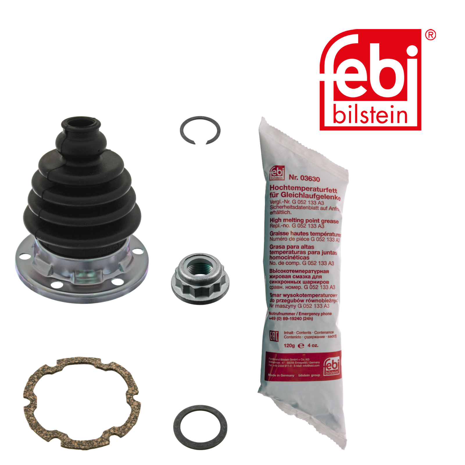 Febi Drive Shaft Bellow Kit transmission sided Rubber 101119