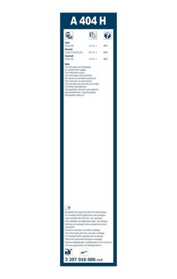 Bosch Aerotwin Wiper Blade 400mm — A404H fits Fiat Talento 2016 on 1.6