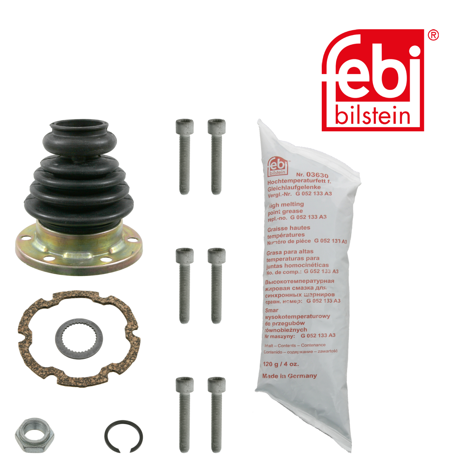 Febi Drive Shaft Bellow Kit transmission sided Rubber 03315