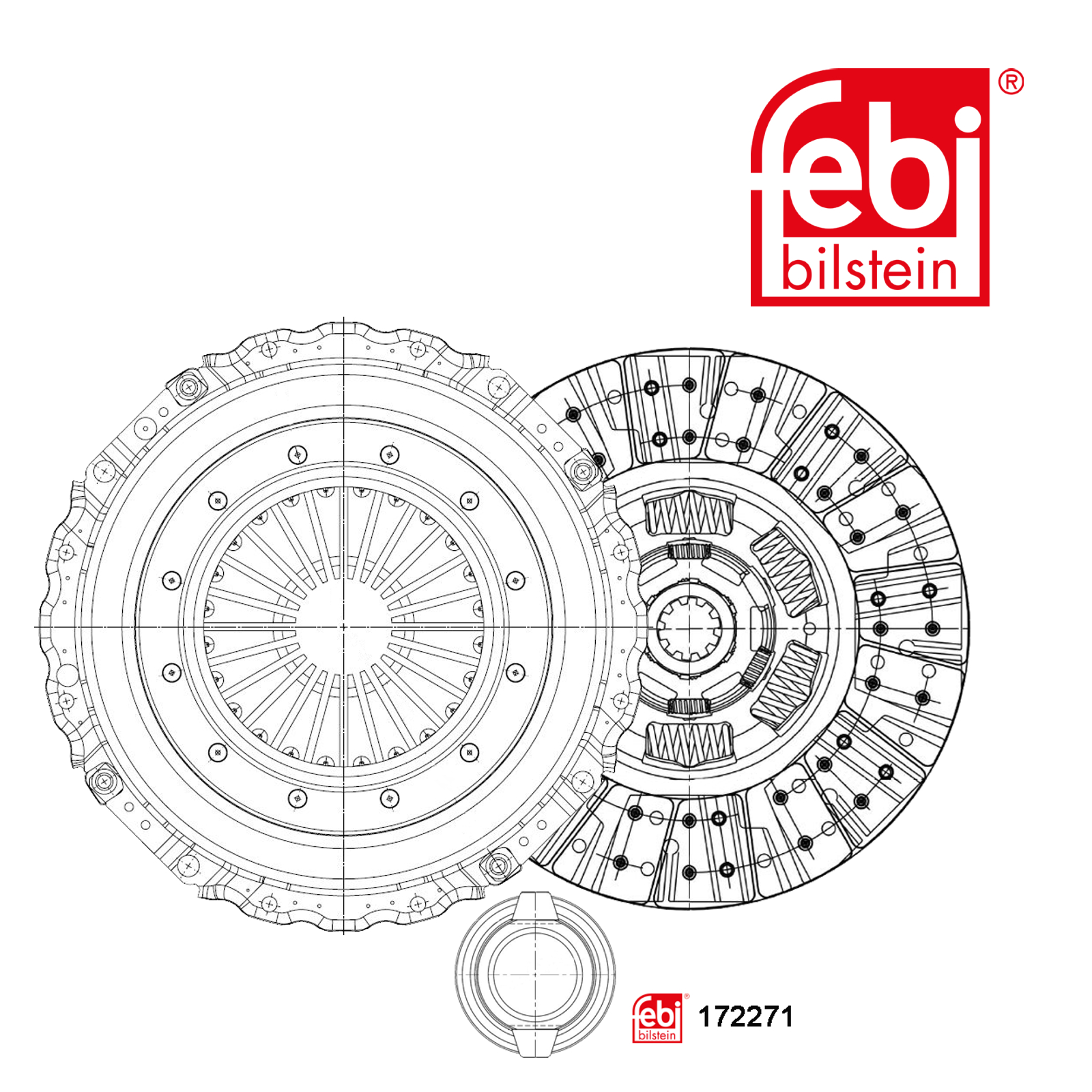 Febi Clutch Kit Set 3pc 395mm 172271