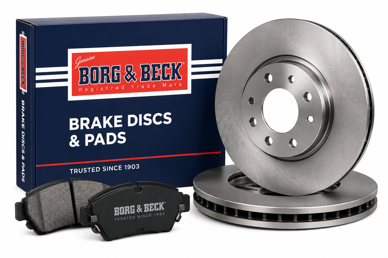 Borg & Beck Front Brake Vented Discs & Pads fits BMW 5 1995-2004