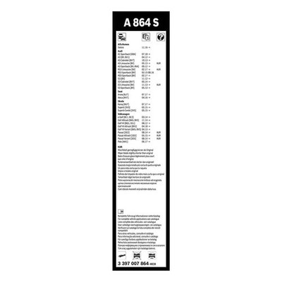 Bosch Aerotwin Wiper Blade Set 650mm + 450mm — A864S fits Alfa Romeo Stelvio