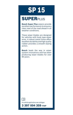 Bosch Conventional Wiper Blade 370mm — SP15 fits Abarth Strada 1981-1987 2.0