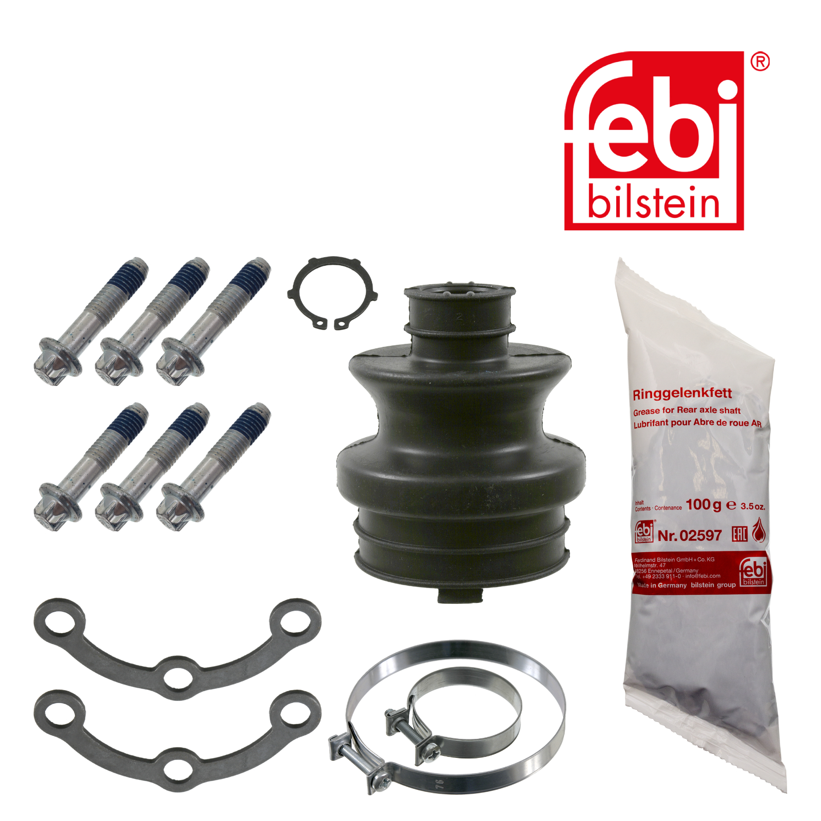 Febi Drive Shaft Bellow Kit transmission sided Rubber 02591
