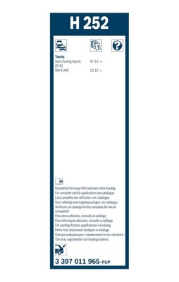 Bosch Conventional Wiper Blade 250mm — H252 fits Jeep Compass 2016-2017