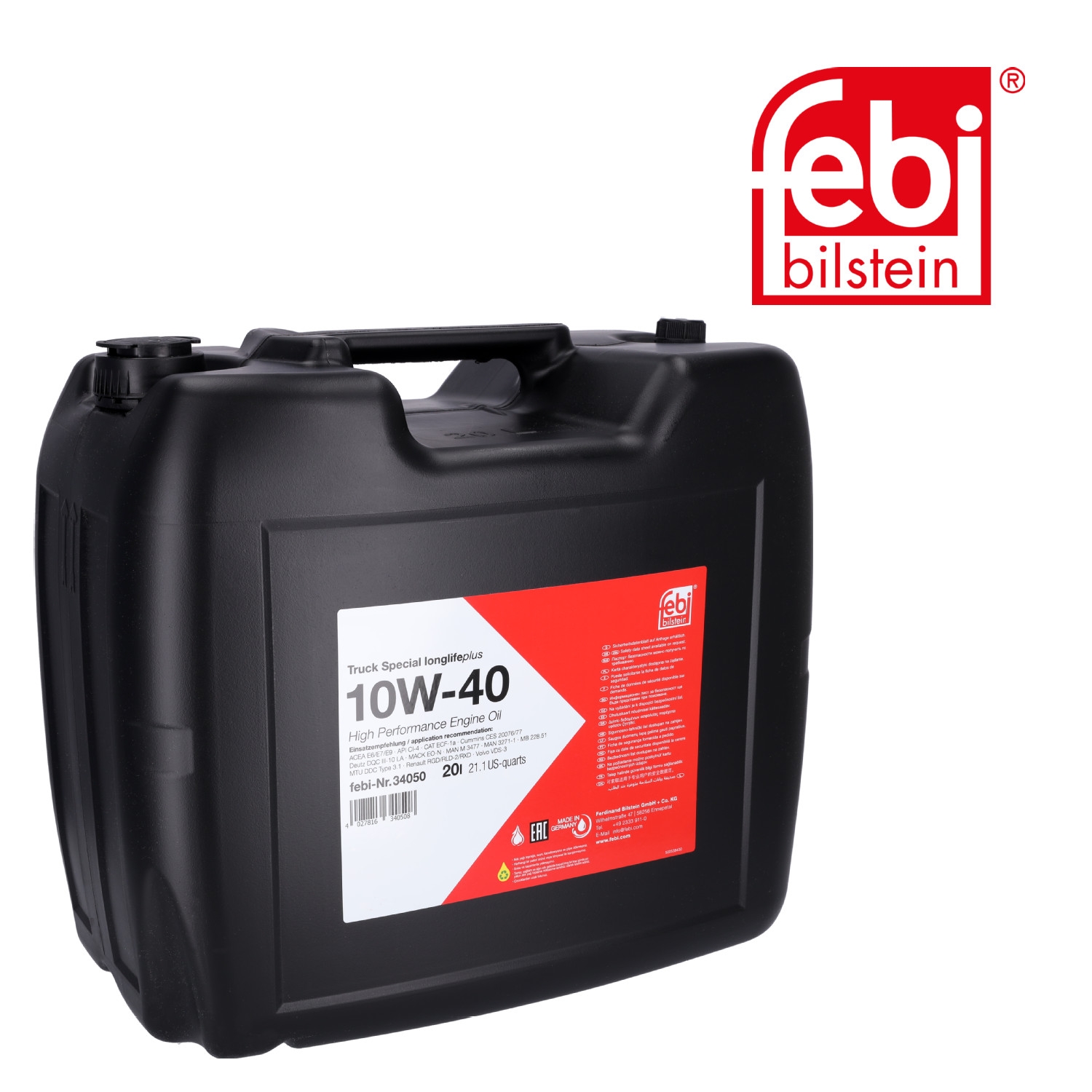 Febi Engine Oil 20L E11 CI-4 10W-40 34050